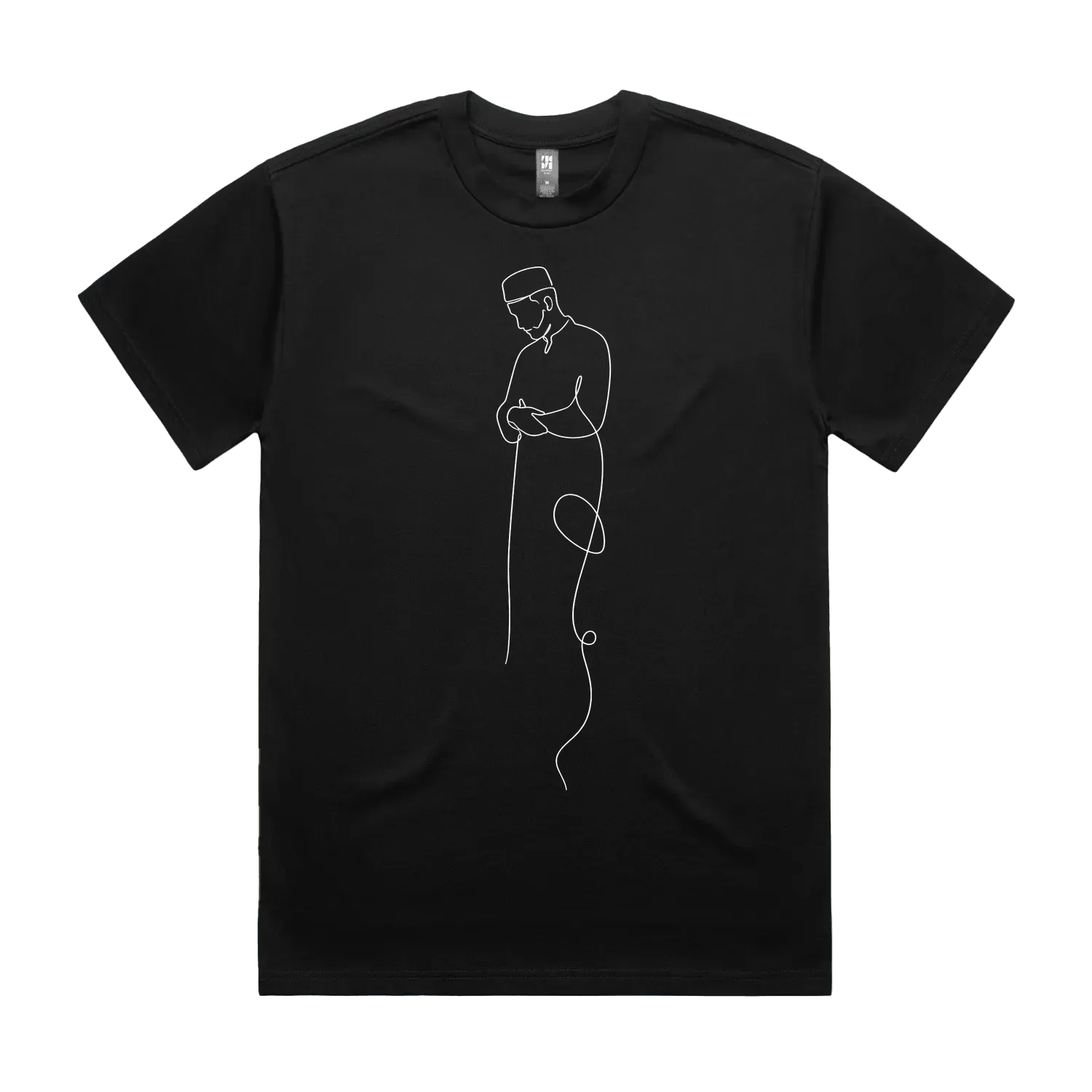 Black front flat lay