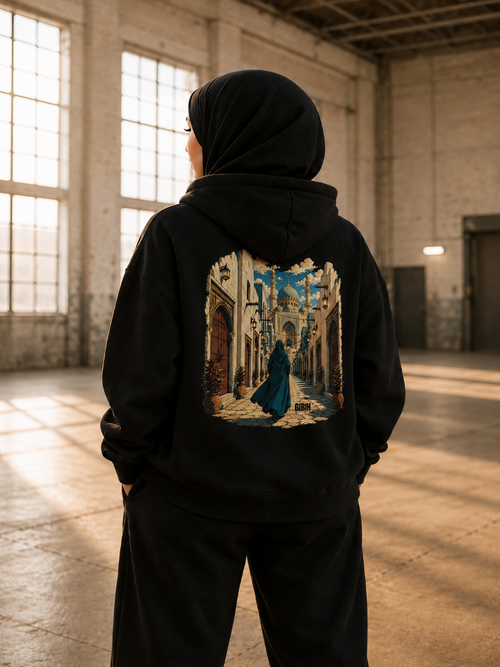GIRIH Anime Heavyweight Unisex Hoodie - Her Walk to Salah