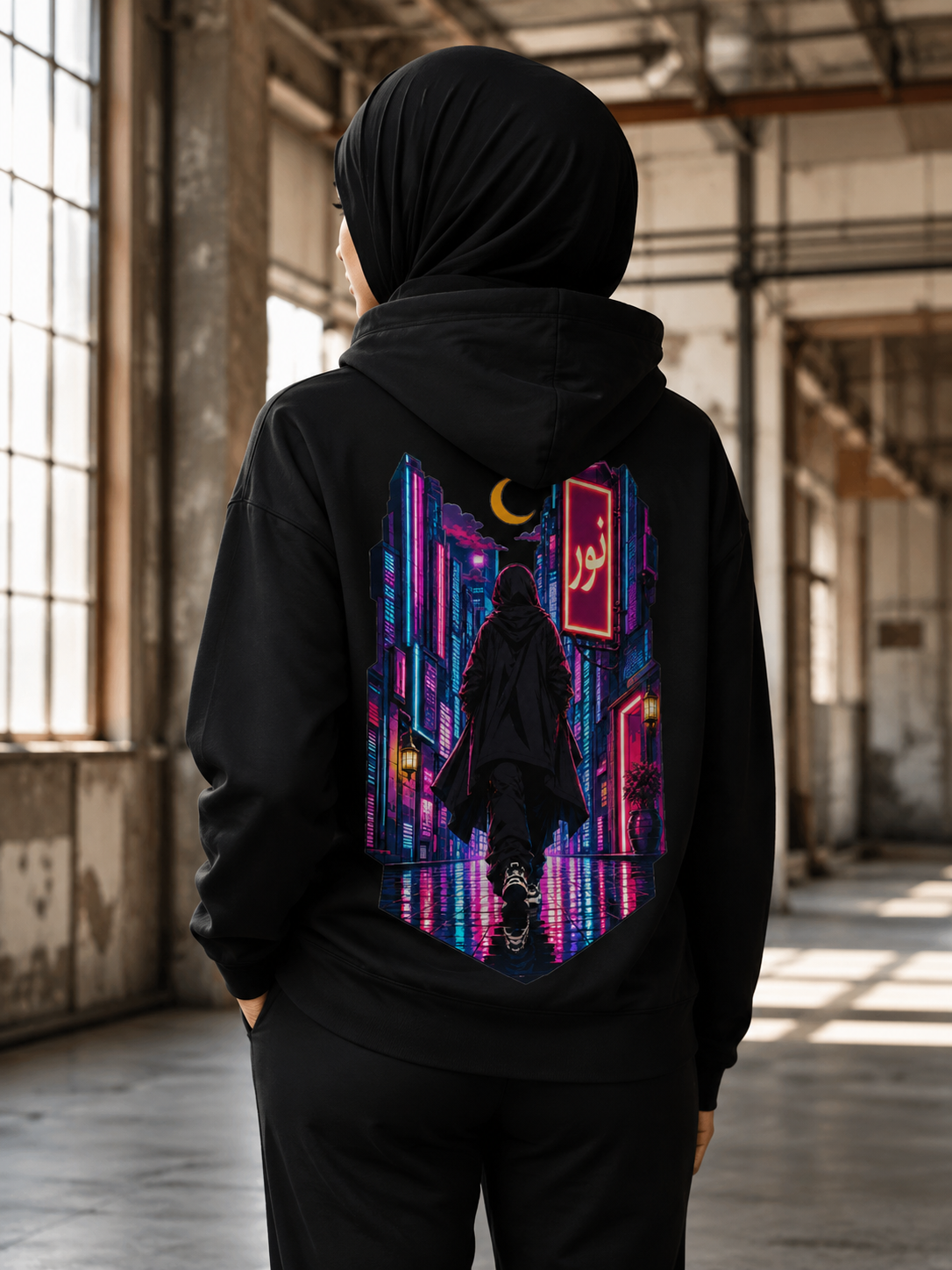GIRIH Anime Heavyweight Unisex Hoodie - Tokyo Stroll