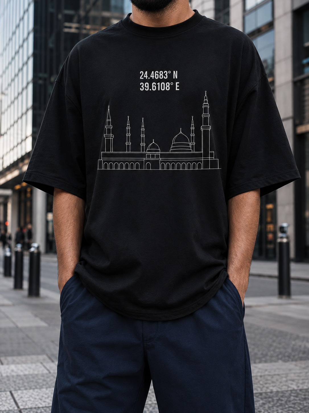 GIRIH Mens Oversized Tee - Al Masjid-e-Nabawi