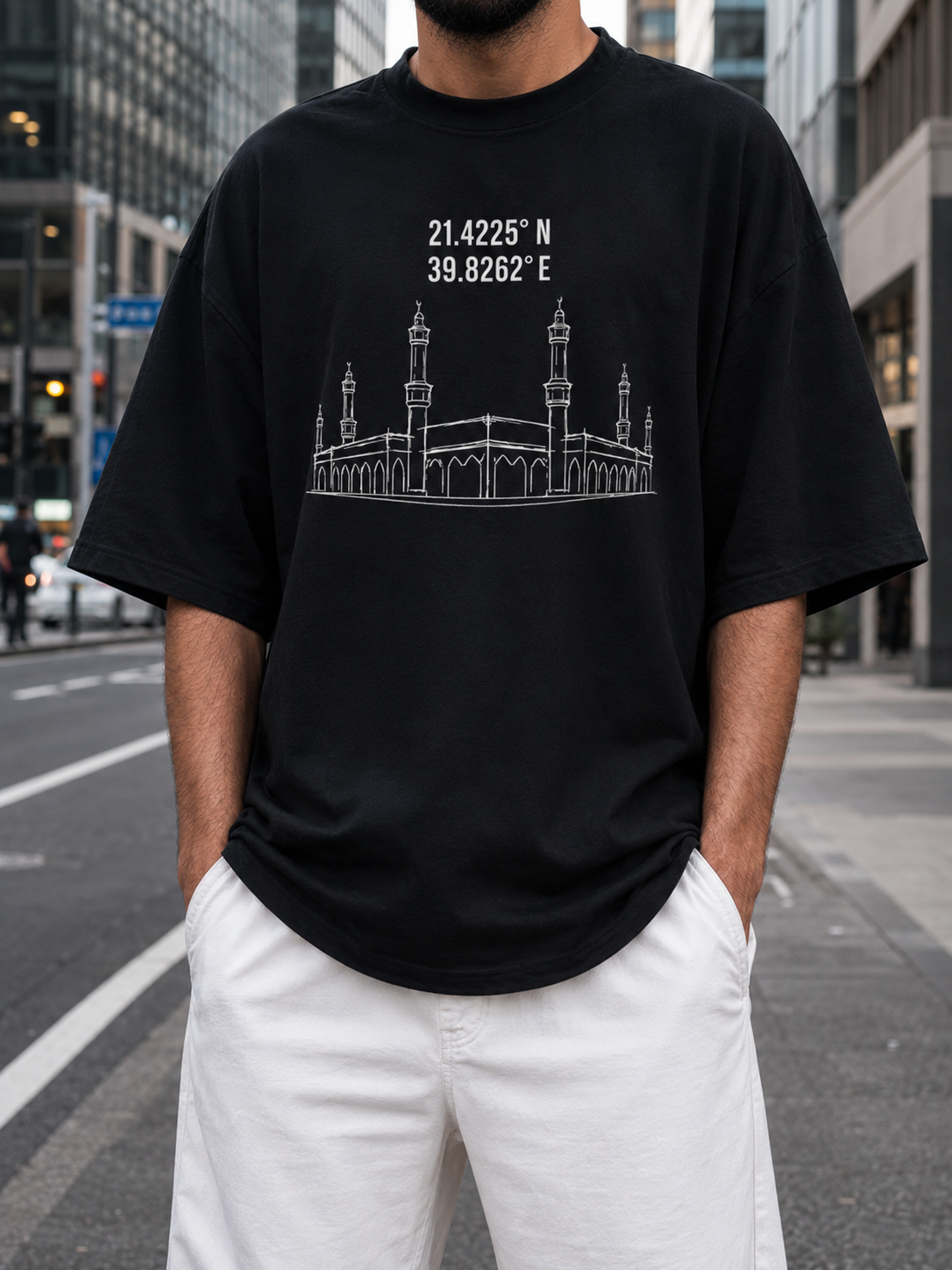 GIRIH Mens Oversized Tee - Masjid al-Haram