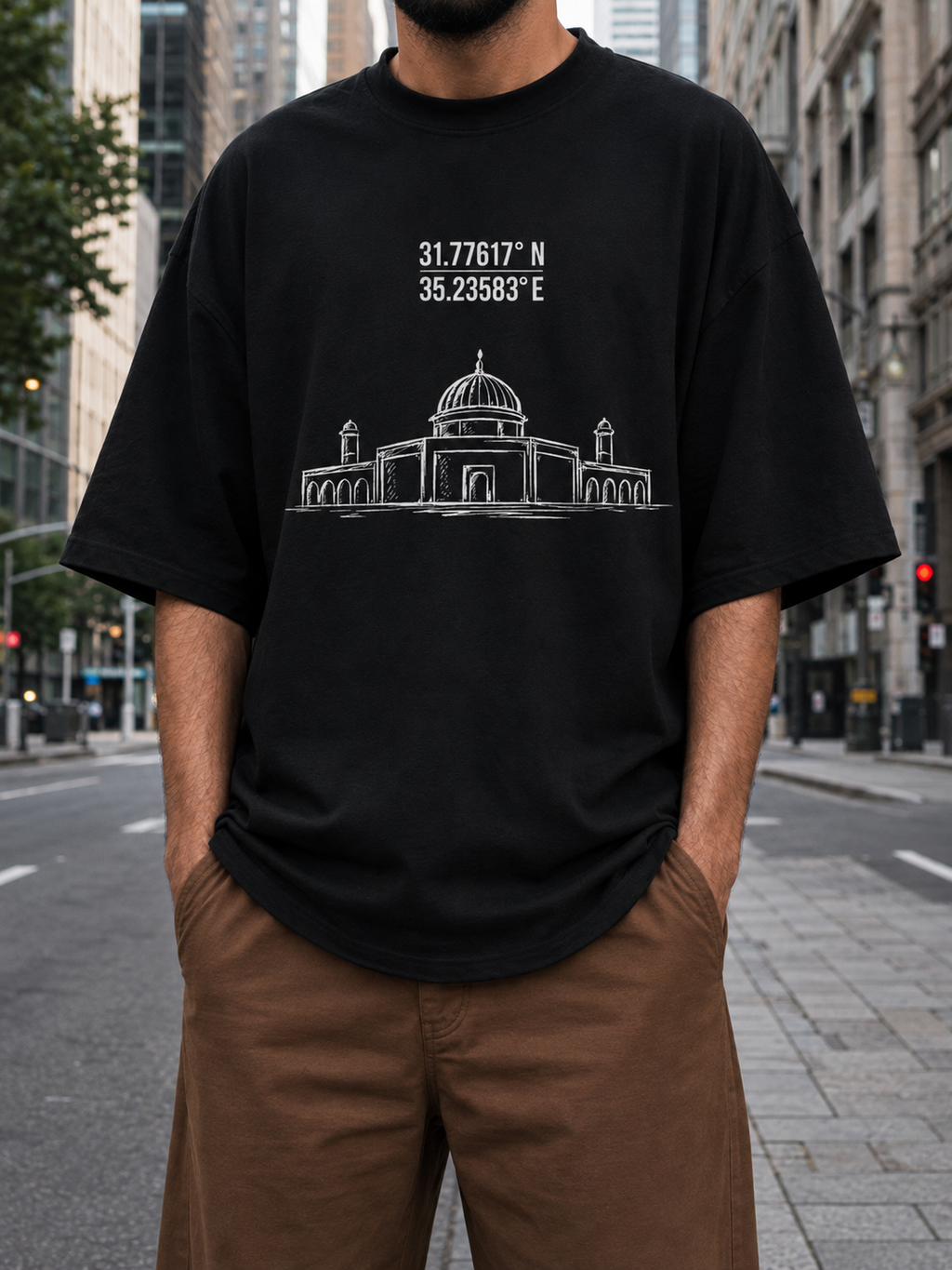 GIRIH Mens Oversized Tee - Masjid al-Aqsa