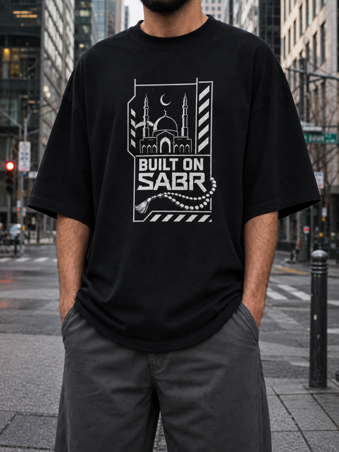 GIRIH Mens Oversized Tee - Built on Sabr
