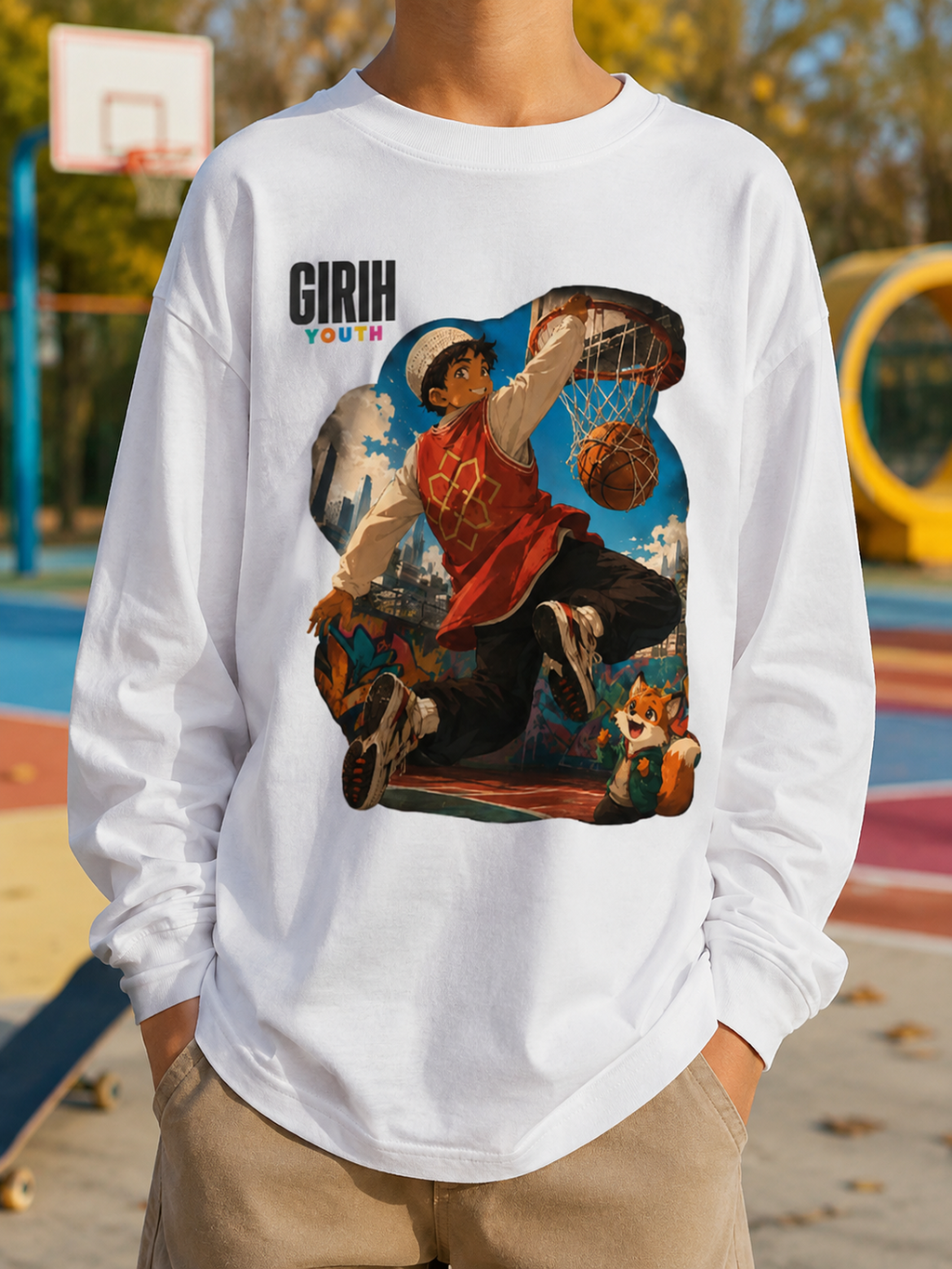 GIRIH Youth Long Sleeve Tee - Slam Dunk
