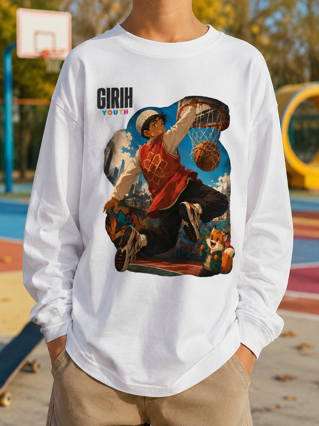 GIRIH Youth Long Sleeve Tee - Slam Dunk