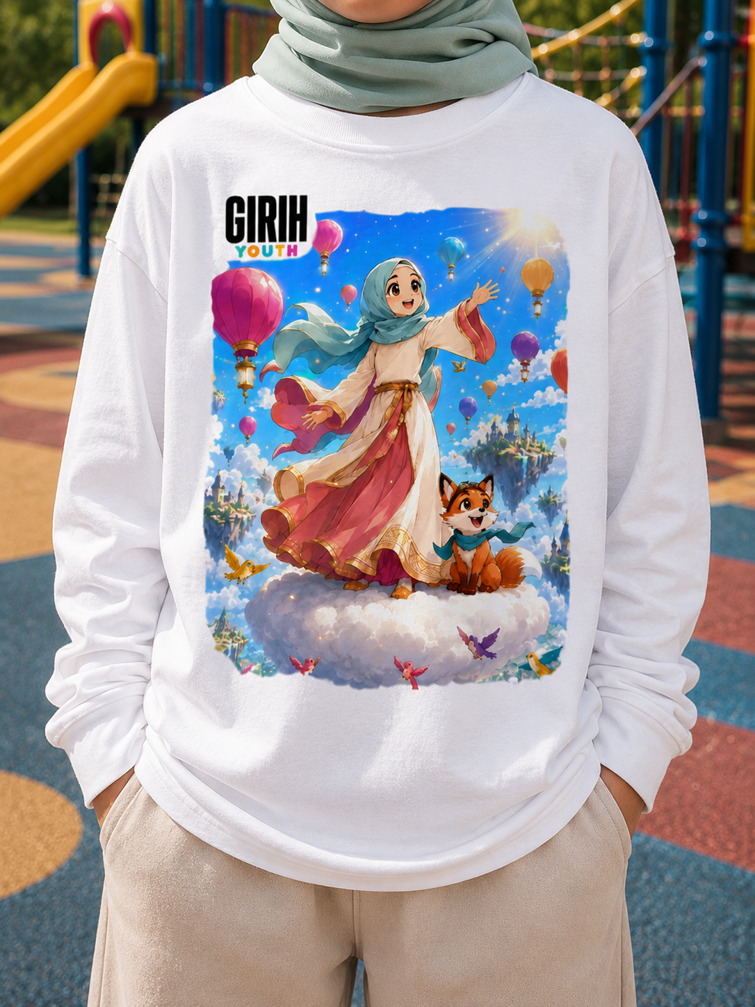 GIRIH Youth Long Sleeve Tee - Cloud Escape