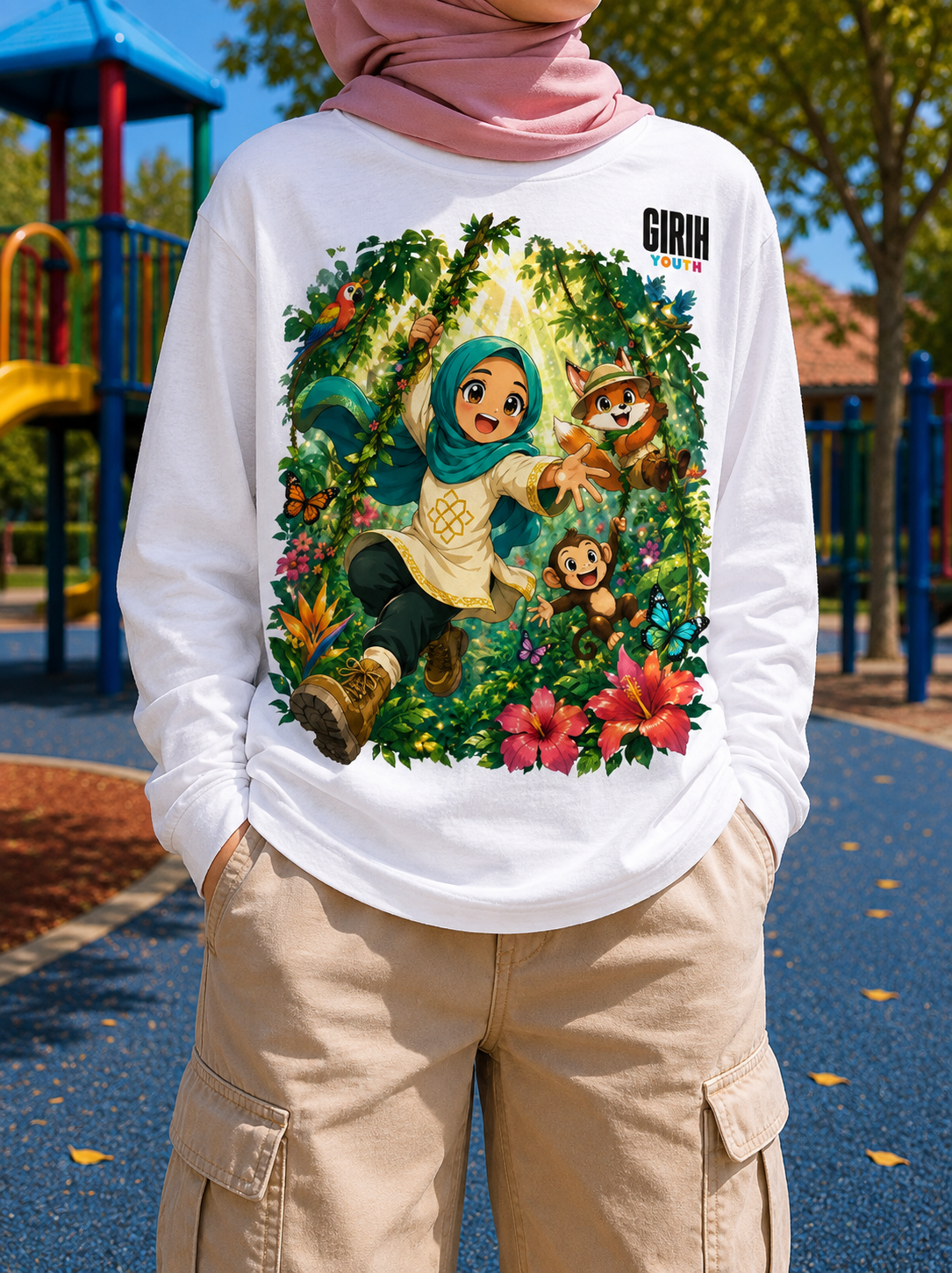 GIRIH Youth Long Sleeve Tee - Jungle Adventure