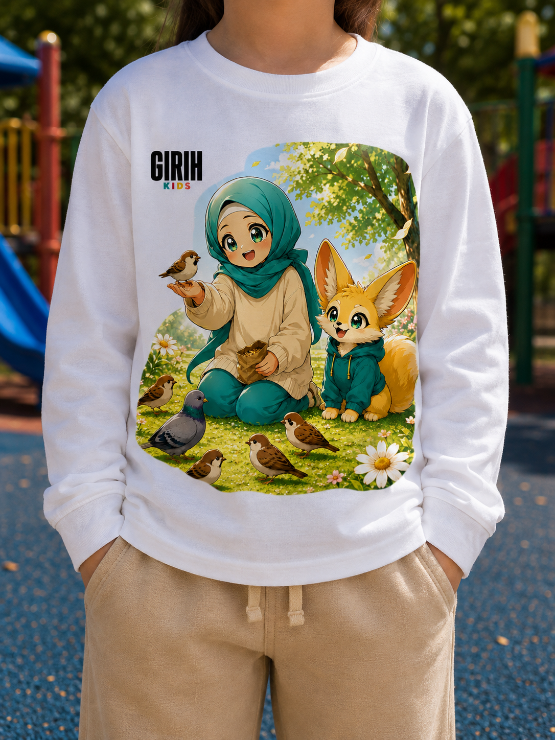 GIRIH Kids Long Sleeve Tee - Bird Time
