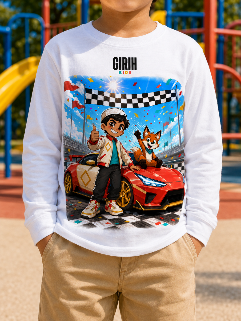 GIRIH Kids Long Sleeve Tee - Finish Line