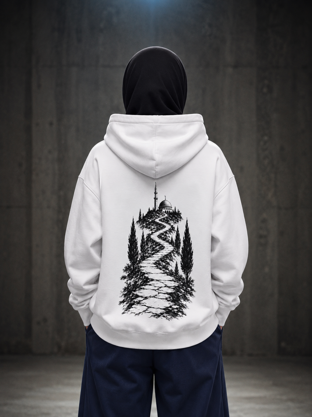 GIRIH Ink Heavyweight Unisex Hoodie - Masjid Pathway
