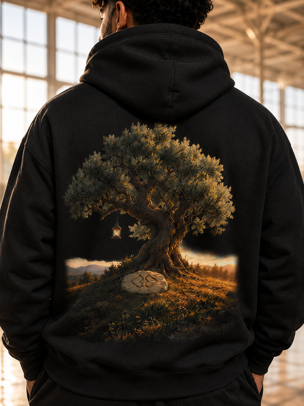 GIRIH Anime Unisex Everyday Hoodie - Olive Tree