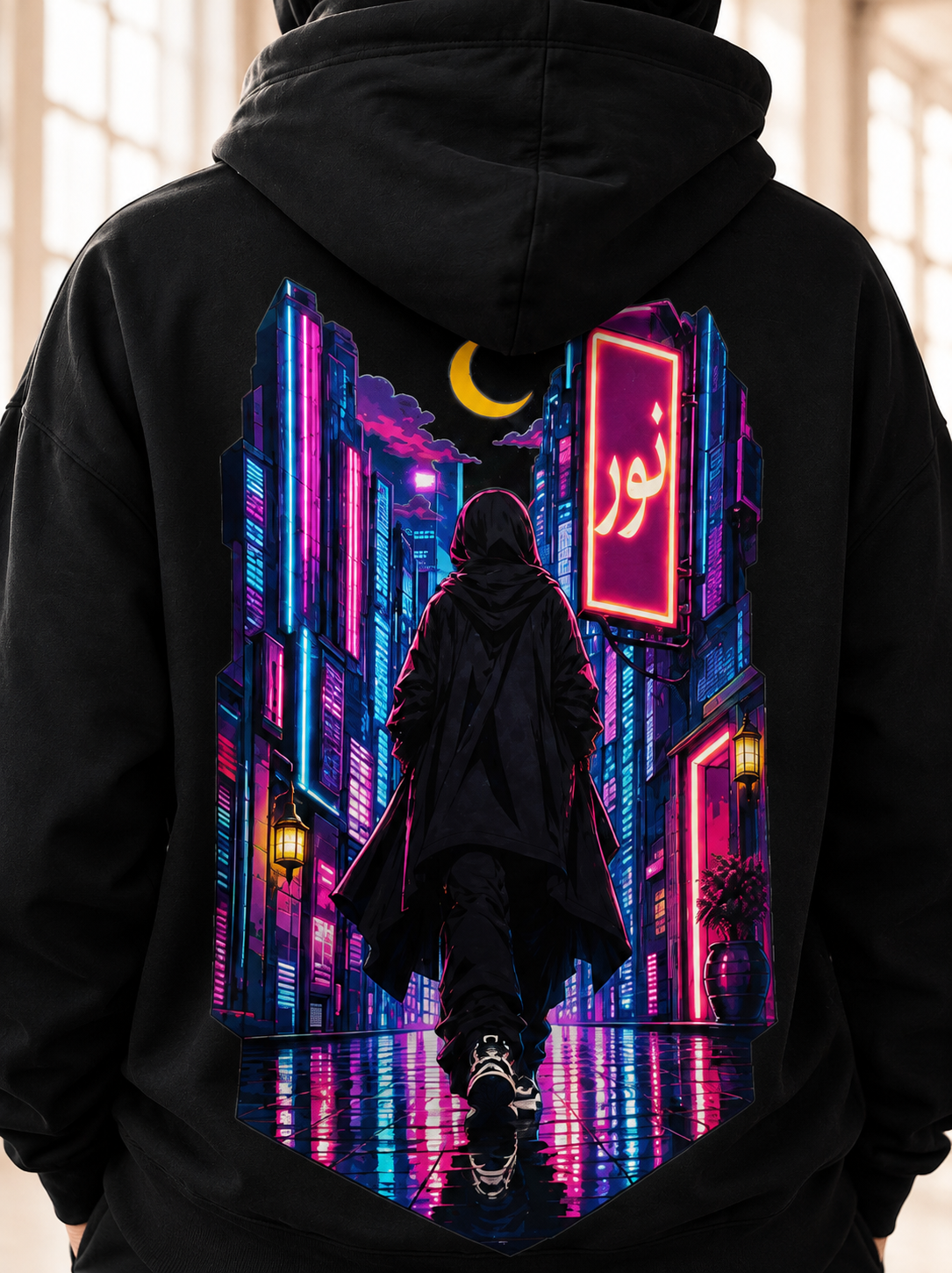 GIRIH Anime Heavyweight Unisex Hoodie - Tokyo Stroll