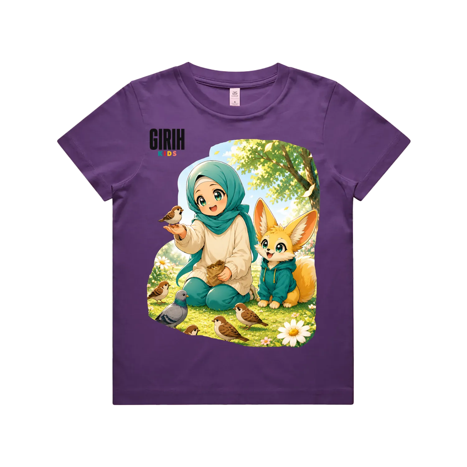 Purple front flat lay