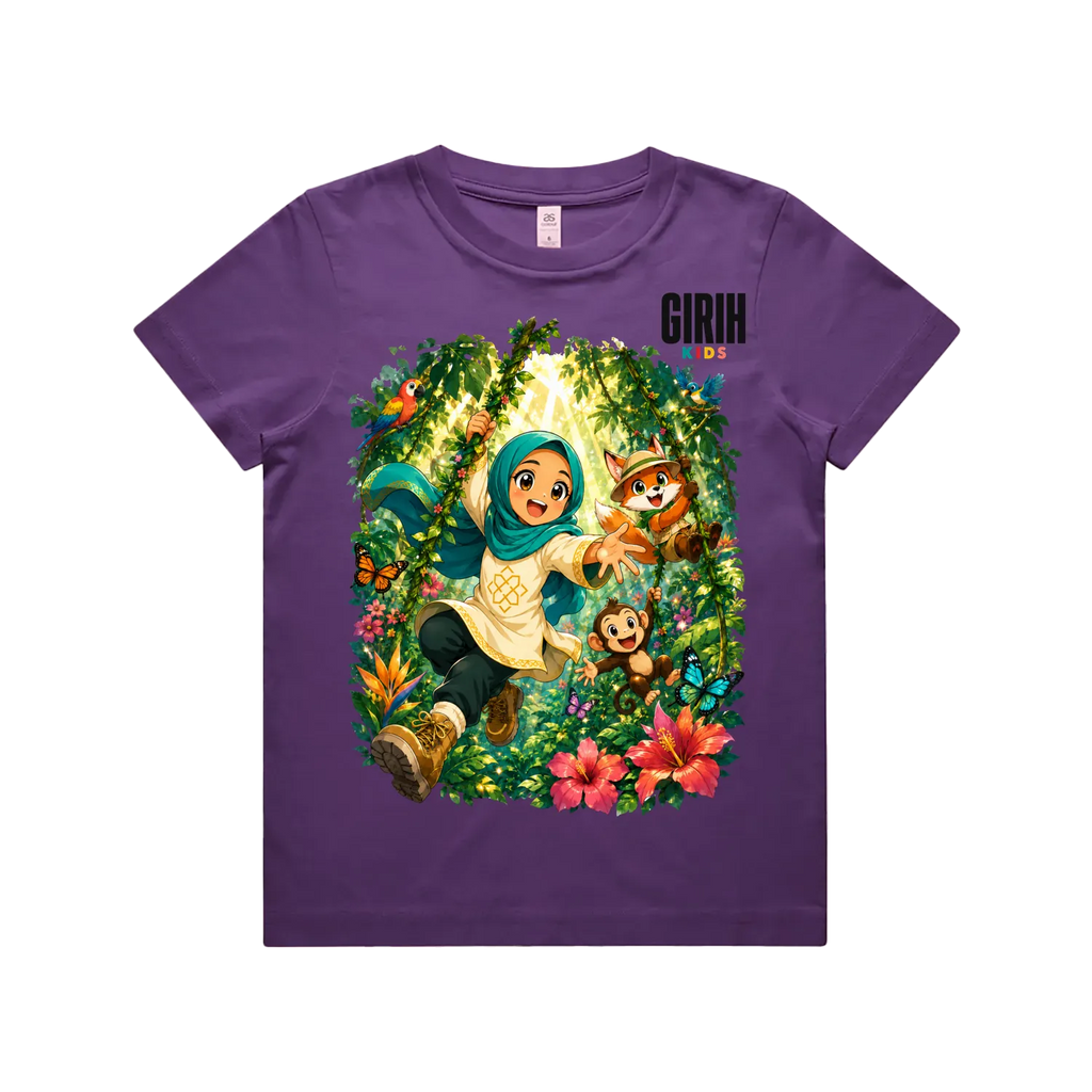 Purple front flat lay