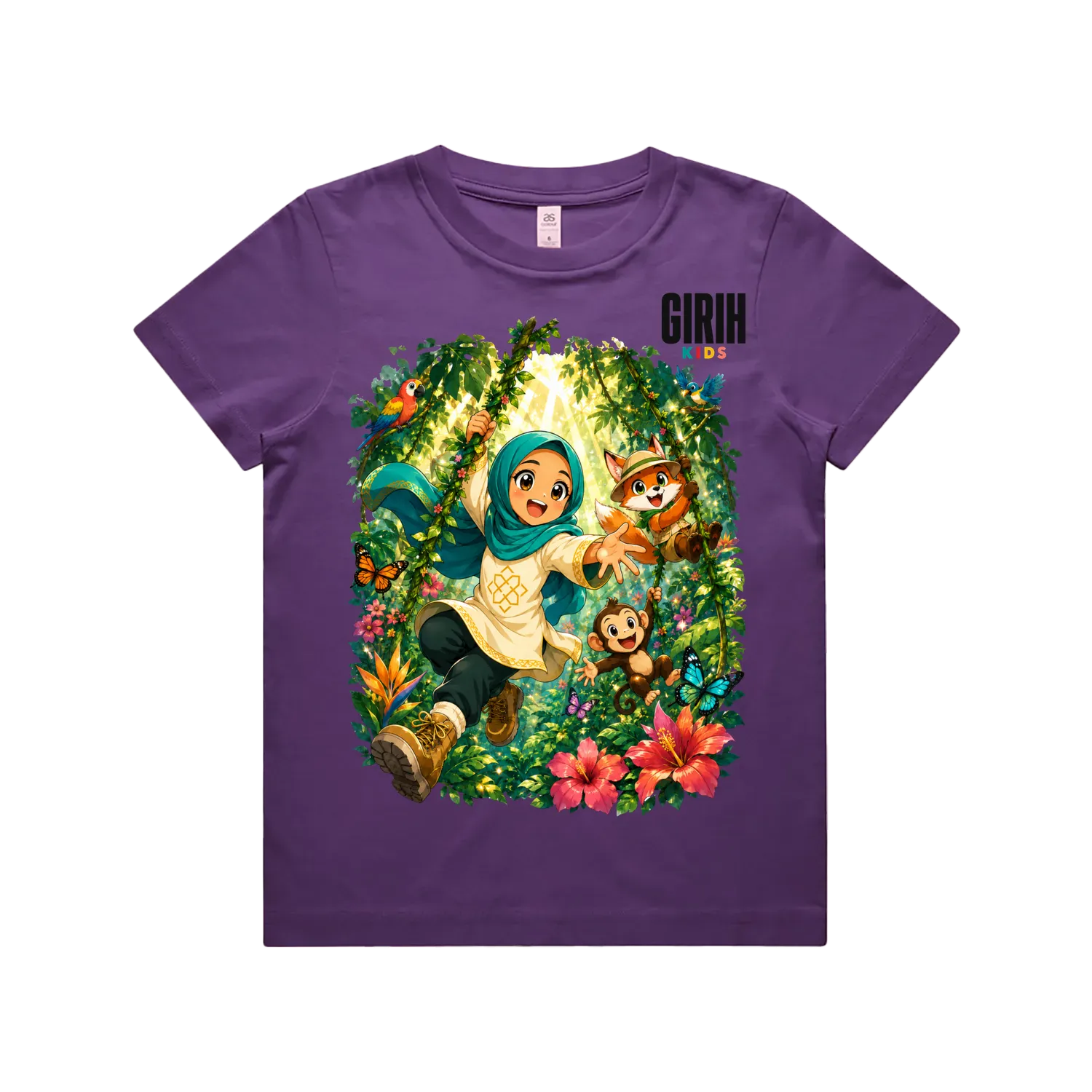 Purple front flat lay