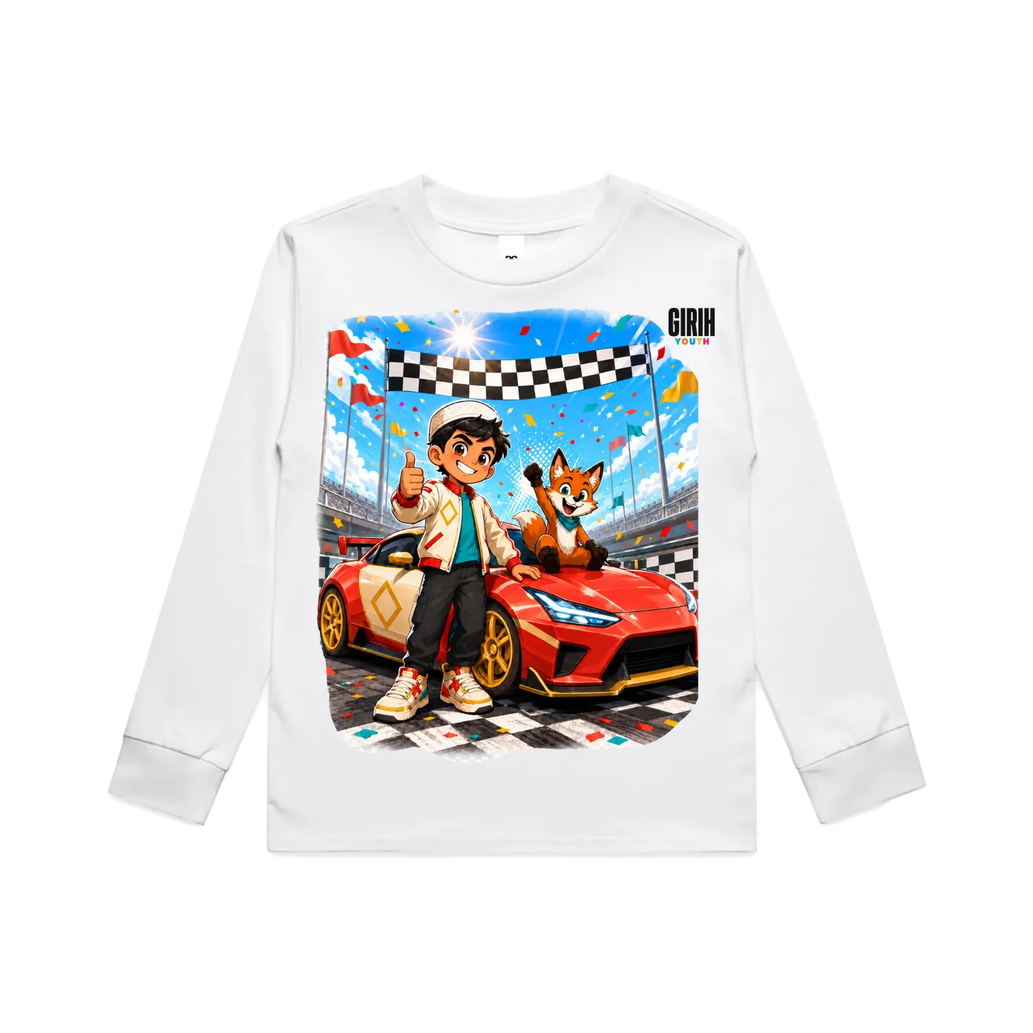 White front flat lay