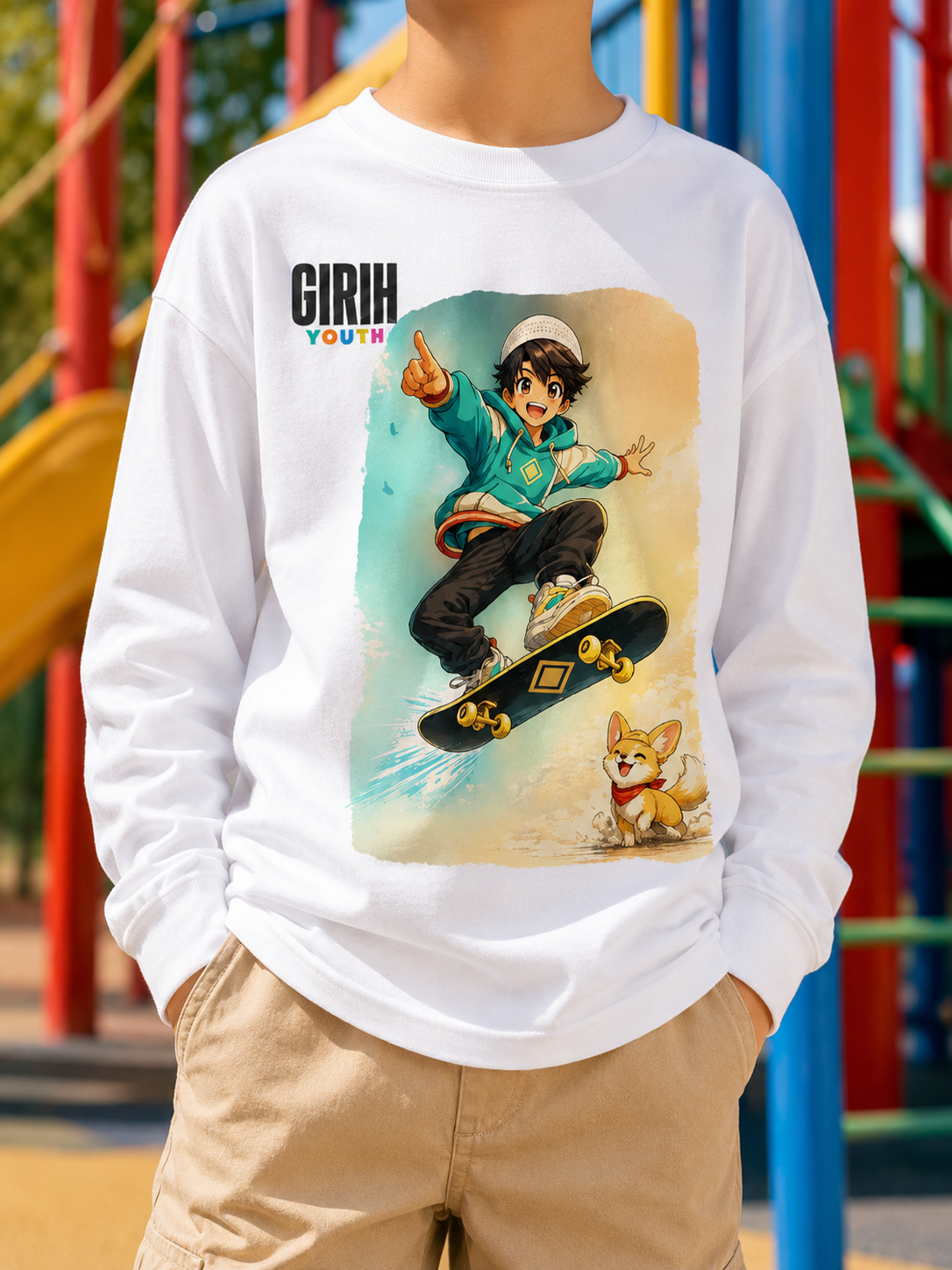 GIRIH Youth Long Sleeve Tee - Skaterboy